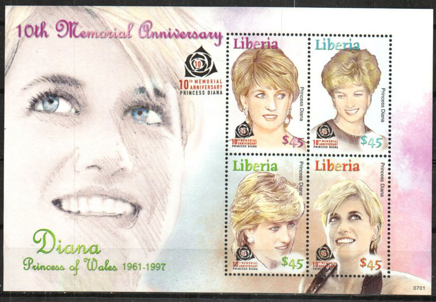 Princess Diana, 10th Anniversary Of Death - Mesa Stamps